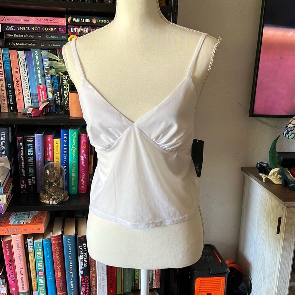 Wild fable size medium white mesh blouse NWT